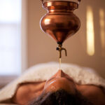 Shirodhara is a warm stream of oil to the forehead, for calming and focusing the mind.